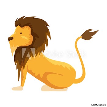 circus lion domesticated animal vector illustration