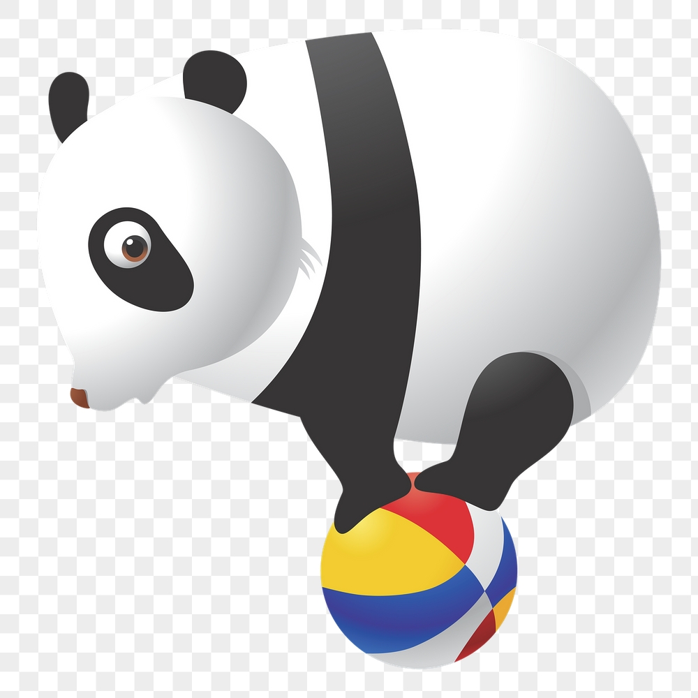 Circus panda png sticker, cute | Free PNG - rawpixel