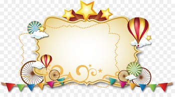 Circus Picture frame Clown Party Photography - Gold frame Vector 