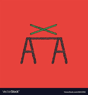 Circus pole balancerequipment in hatching style vector image