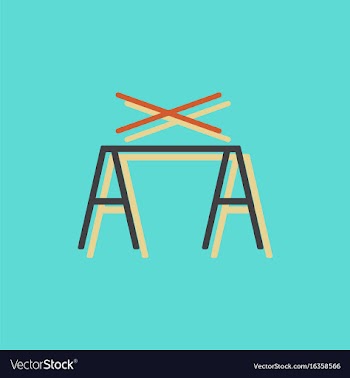 Circus pole balancerequipment in sticker style vector image