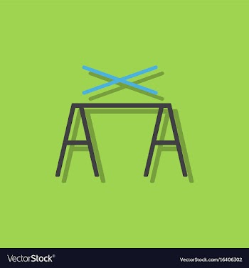 Circus pole balancerequipment in sticker style vector image
