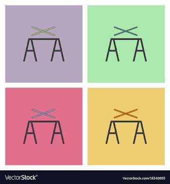 Circus pole balancerequipment set vector image
