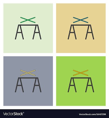Circus pole balancerequipment set vector image