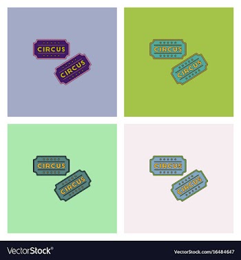Circus show entrance tickets templatecolorful vector image