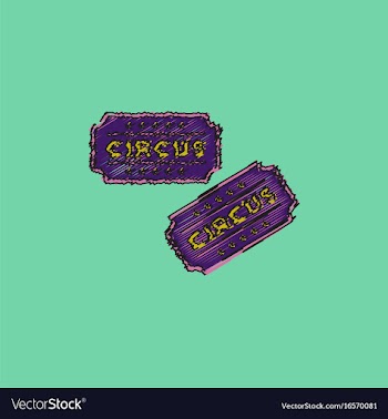 Circus show entrance tickets templatecolorful vector image