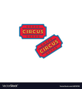 Circus show entrance tickets templatecolorful vector image