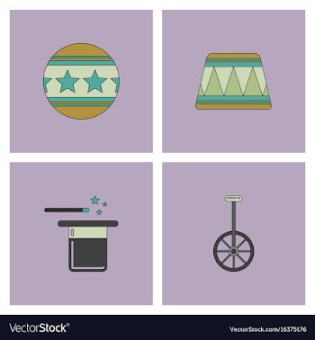 Circus stuff icons vector image