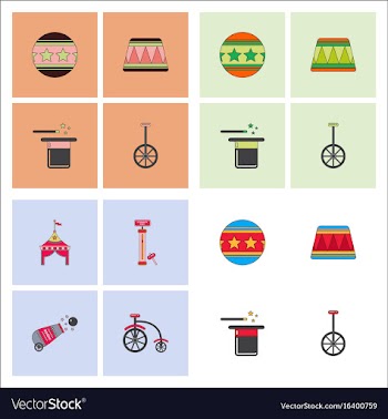 Circus stuff icons vector image