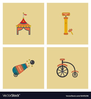 Circus stuff icons vector image