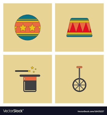 Circus stuff icons vector image