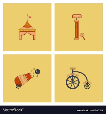 Circus stuff icons vector image