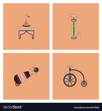 Circus stuff icons vector image