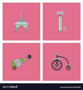 Circus stuff icons vector image