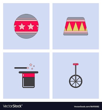 Circus stuff icons vector image
