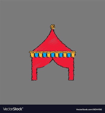 Circus tent in hatching style vector image