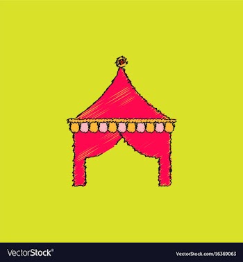 Circus tent in hatching style vector image