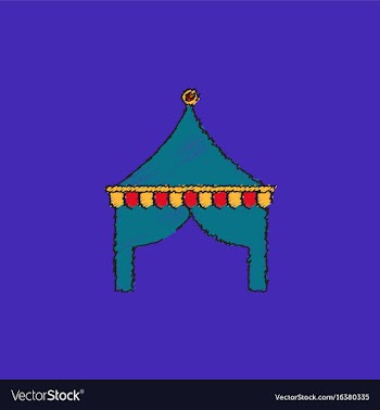 Circus tent in hatching style vector image