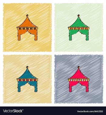 Circus tent in hatching style vector image