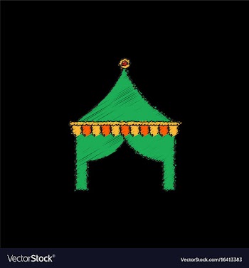 Circus tent in hatching style vector image