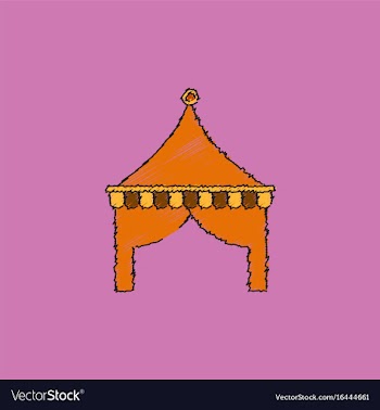 Circus tent in hatching style vector image