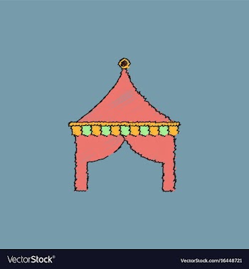 Circus tent in hatching style vector image