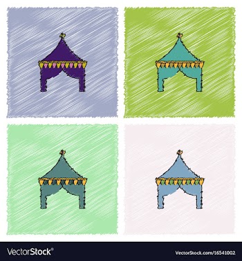 Circus tent in hatching style vector image