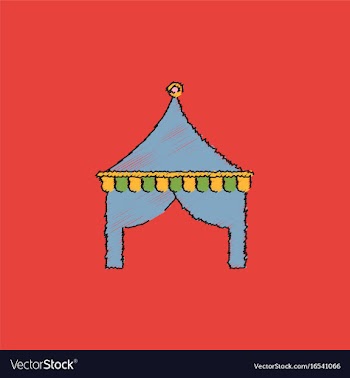 Circus tent in hatching style vector image