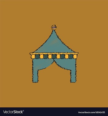 Circus tent in hatching style vector image