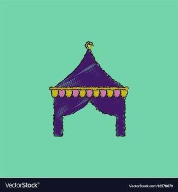 Circus tent in hatching style vector image