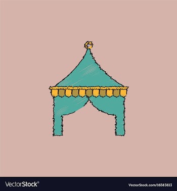 Circus tent in hatching style vector image