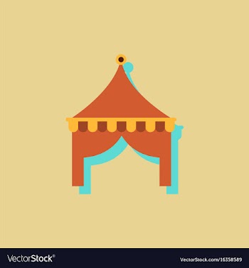 Circus tent in sticker style vector image