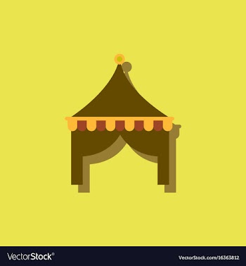 Circus tent in sticker style vector image