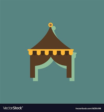 Circus tent in sticker style vector image