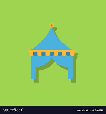 Circus tent in sticker style vector image