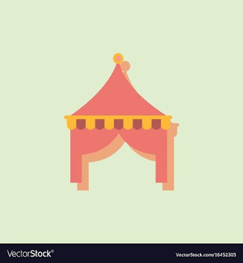 Circus tent in sticker style vector image