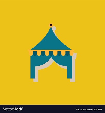 Circus tent in sticker style vector image