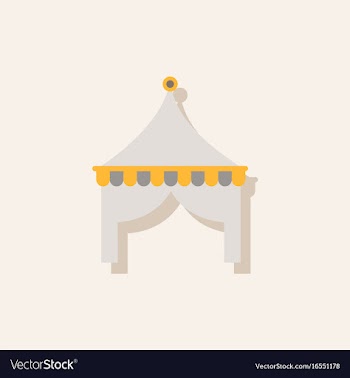 Circus tent in sticker style vector image