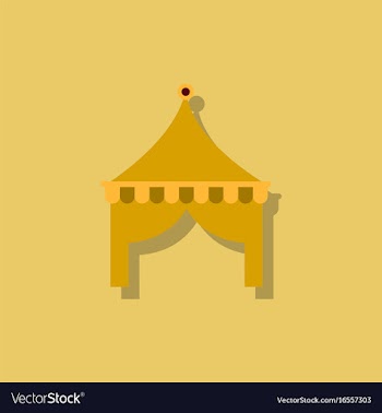 Circus tent in sticker style vector image