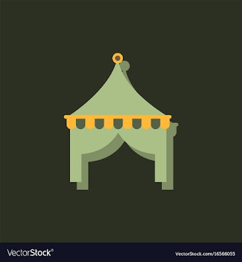 Circus tent in sticker style vector image