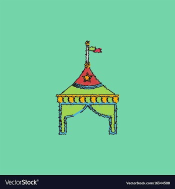 Circus tent stock in hatching style vector image