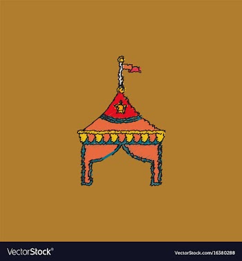 Circus tent stock in hatching style vector image