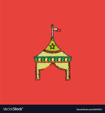 Circus tent stock in hatching style vector image
