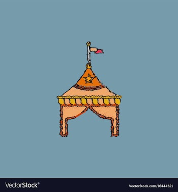 Circus tent stock in hatching style vector image