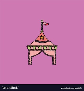 Circus tent stock in hatching style vector image