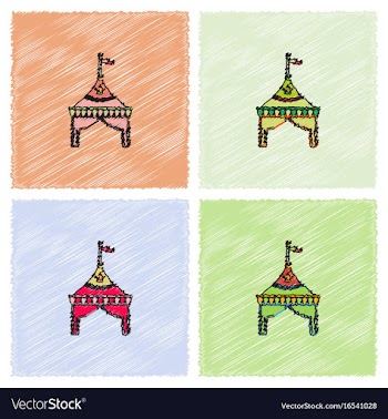 Circus tent stock in hatching style vector image