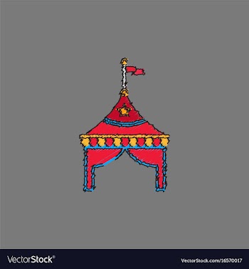 Circus tent stock in hatching style vector image