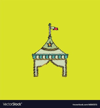 Circus tent stock in hatching style vector image