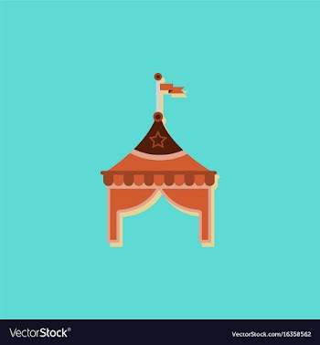 Circus tent stock in sticker style vector image