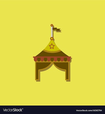 Circus tent stock in sticker style vector image